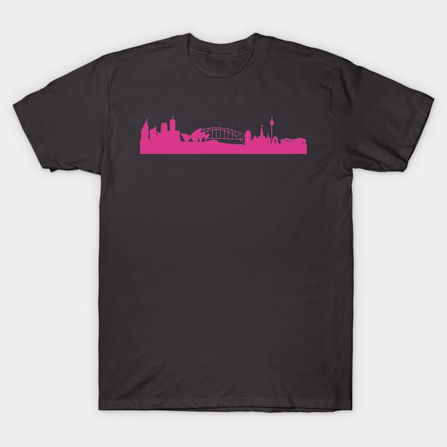 Sydney skyline pink T-Shirt by 44spaces